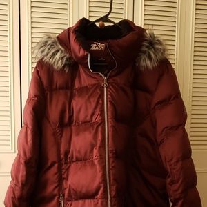 ZeroXposure Deep Plum/Black Puffer Jacket Coat